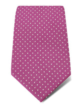 Pink Printed Silk Tie with White Pin Spots