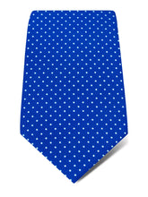 Royal Blue Printed Silk Tie with White Pin Spots