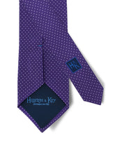 Purple Printed Silk Tie with White Pin Spots