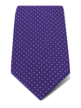 Purple Printed Silk Tie with White Pin Spots
