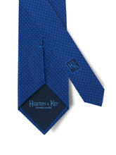 Navy Printed Silk Tie with Blue Pin Spots