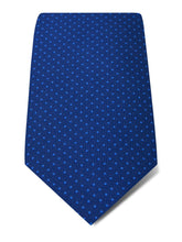 Navy Printed Silk Tie with Blue Pin Spots