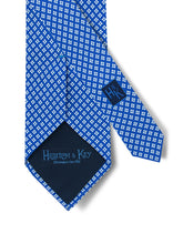 Royal Blue Printed Silk Tie with White Neat Spots