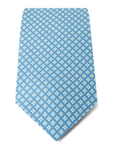 Sky Blue Printed Silk Tie with White Neat Spots